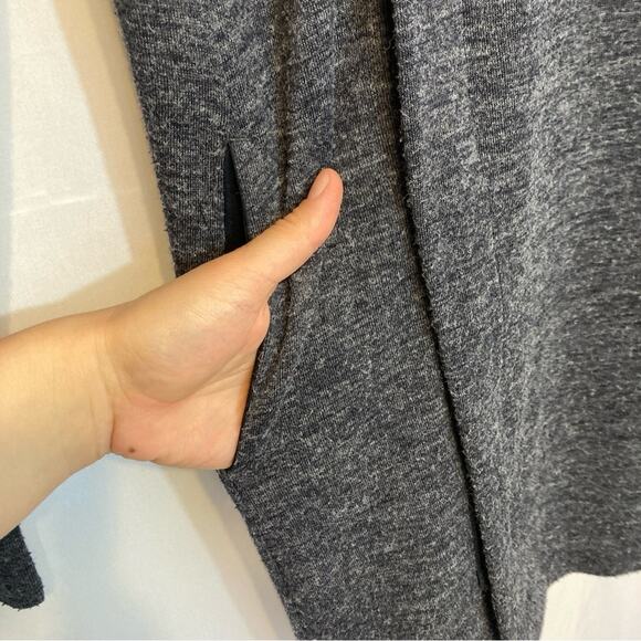 SimplyVera Vera Wang Simply Breathe Heather Gray Zip Up Cape Collar Knit Sweater - Picture 6 of 10